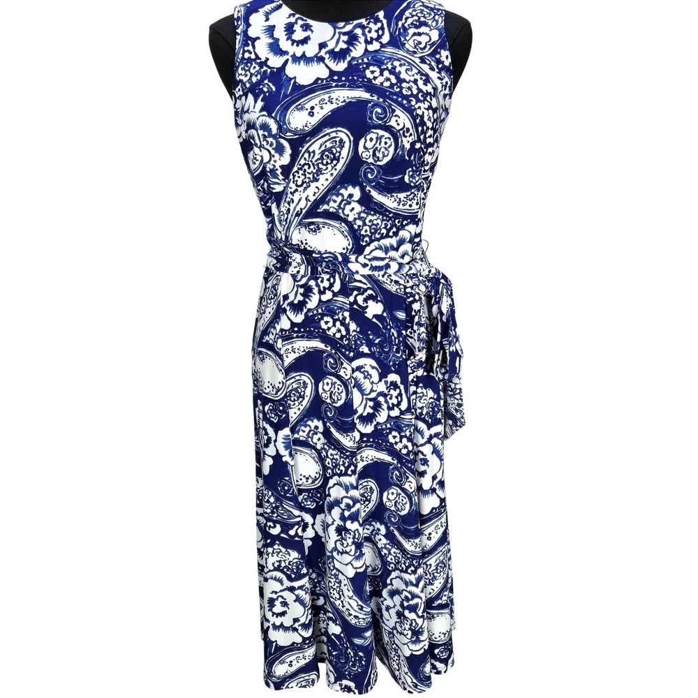 Women's Lauren Ralph Lauren 4 Chinoiserie Paisley Floral Sleeveless Midi Dress